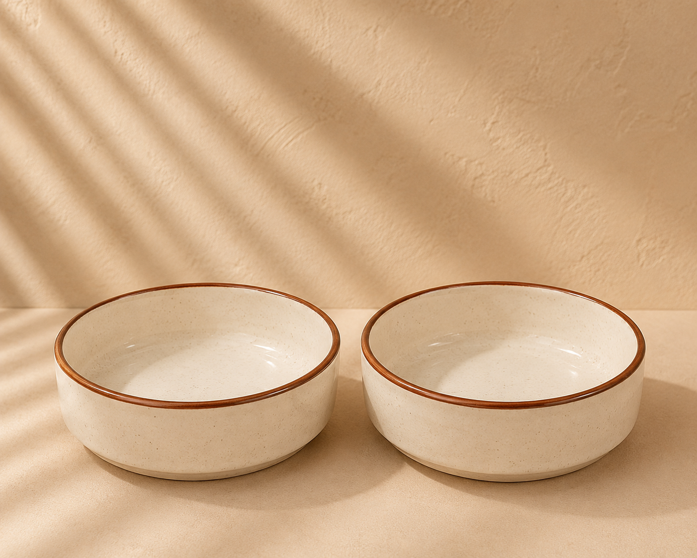 Classic Ceramic Flat Bowl Set of 2