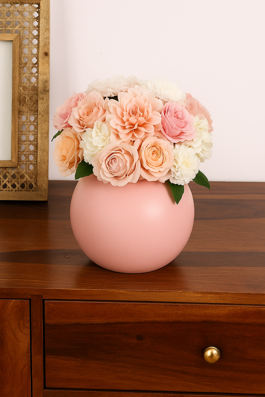 Studio Pottery Round Ceramic Vase 6 Inch