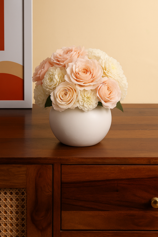 Studio Pottery Mellow Snow vase 6 Inch