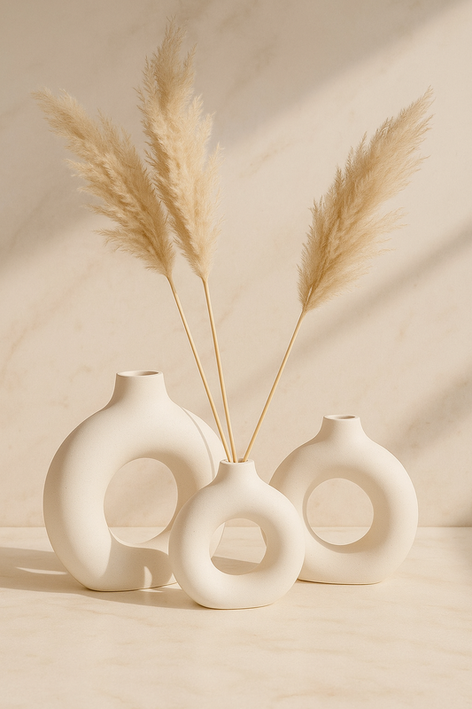 Studio Pottery Ceramic Donuts Set of 3 ( Size 5.5 inch , 6 inch , 8 Inch )