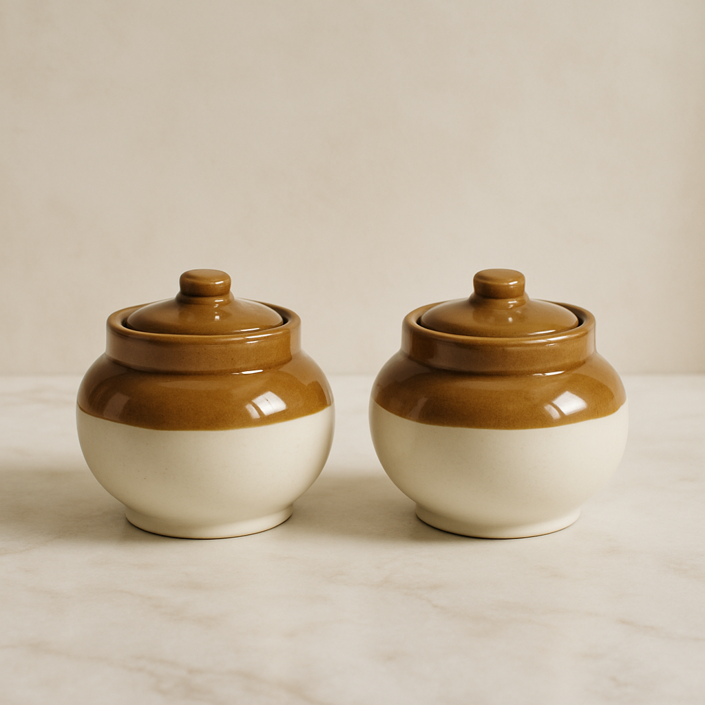 Small Ceramic Achar Jar Set of 2 ( 300 Gram )