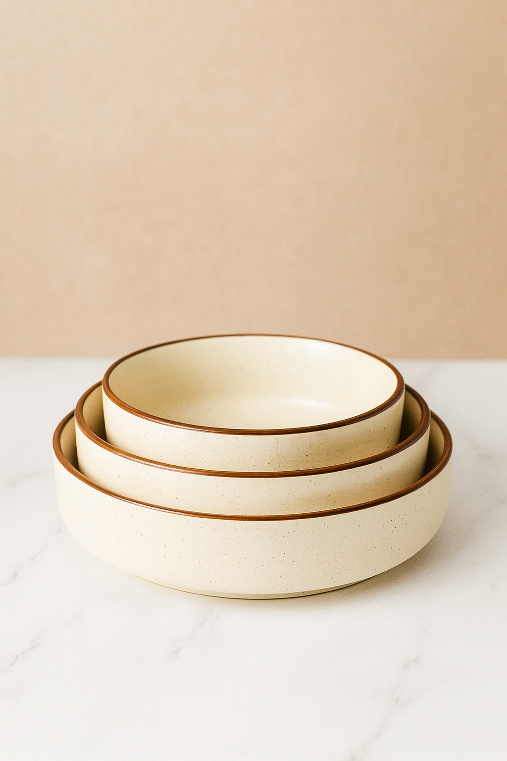 Studio Pottery Flat Bowl Set of 3