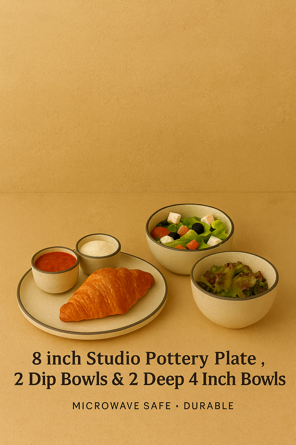 Studio Pottery Ceramic Platter Set of 5