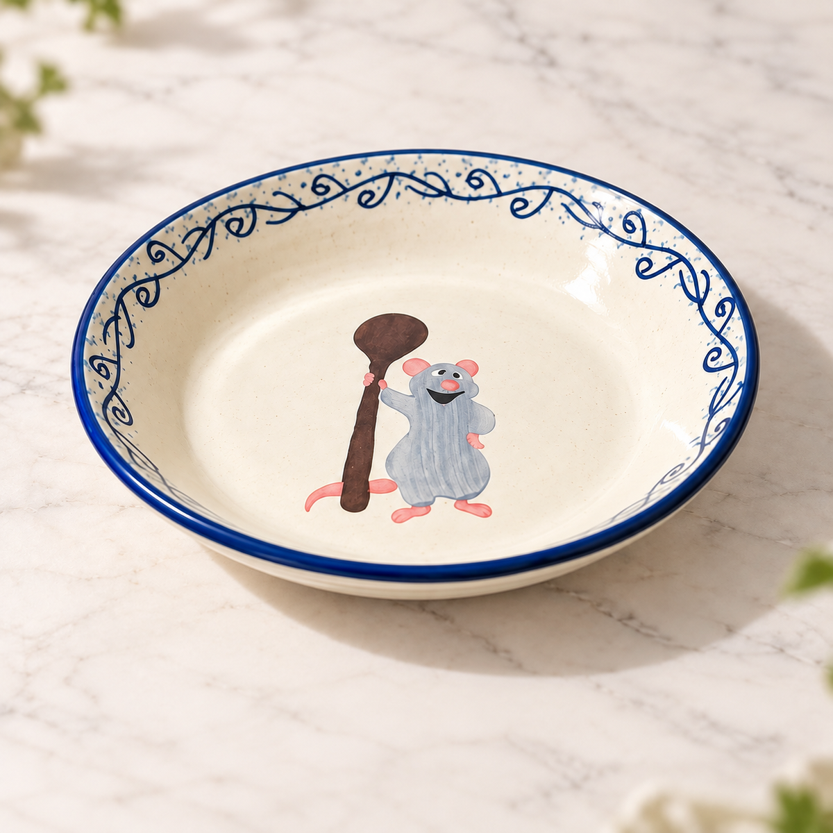 Studio Pottery Pasta Plate 7.5