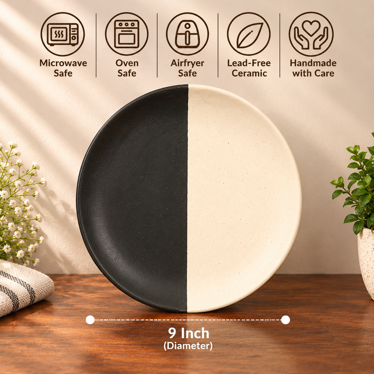 Yin yang dinner plate