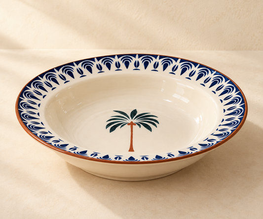 Studio Pottery Moroccan Style Ceramic Pasta Plate 8 inch
