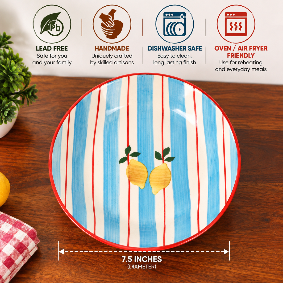 Happy lemon pasta plate