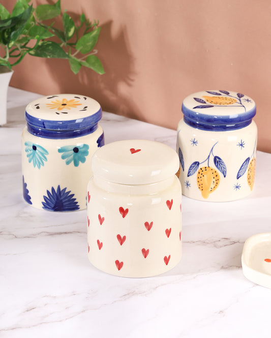 Heart and petals jars