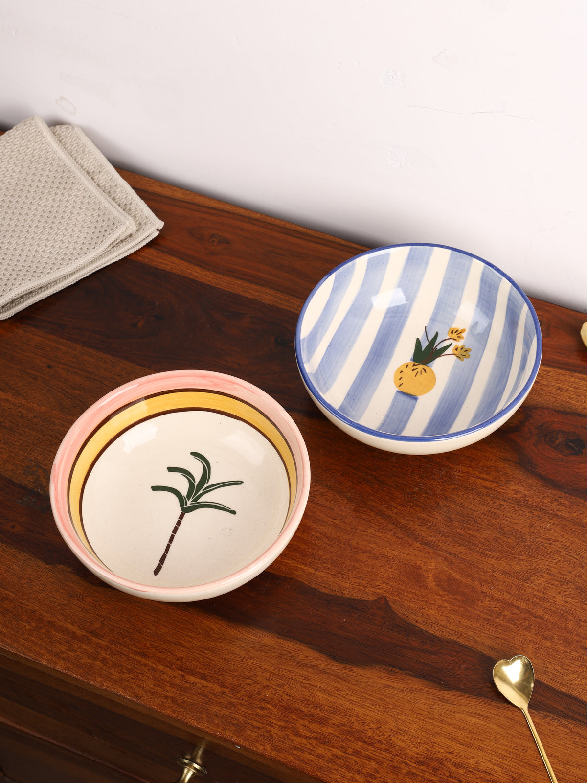 Ceramic Hand-Painted Bowl Set of 2