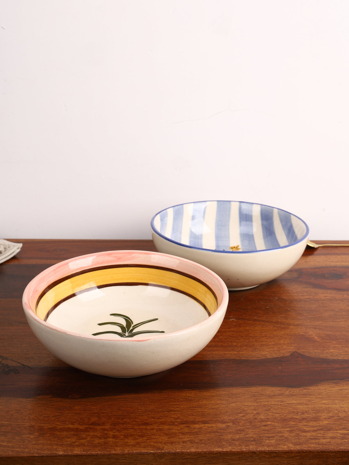 Ceramic Hand-Painted Bowl Set of 2