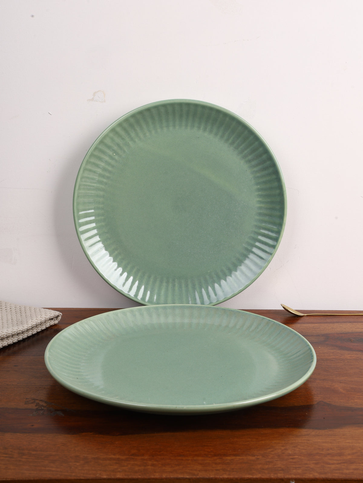 Studio Pottery Ceramic Dinner Plate Set of 2