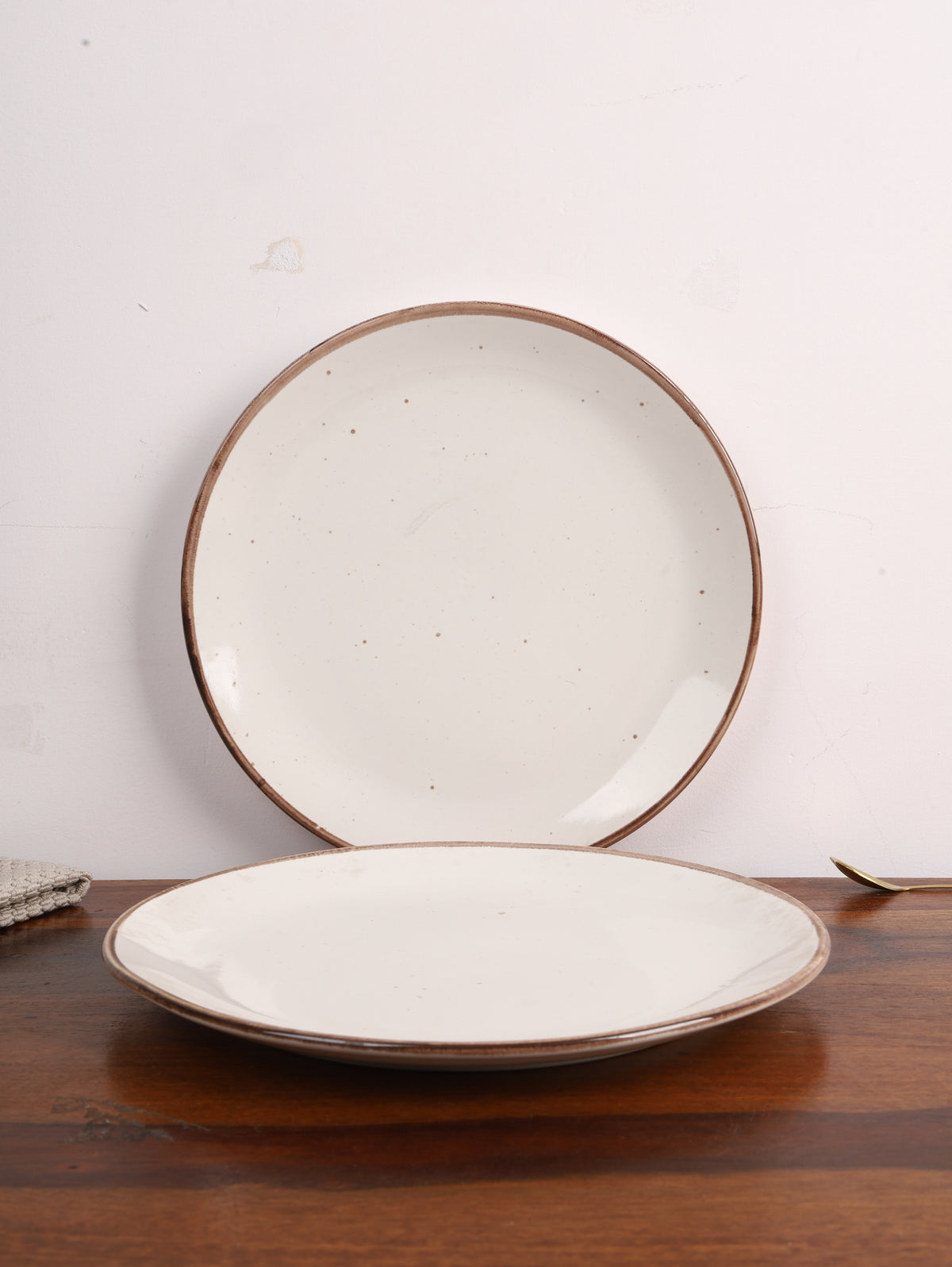 Studio Pottery Ceramic Dinner Plate Set of 2
