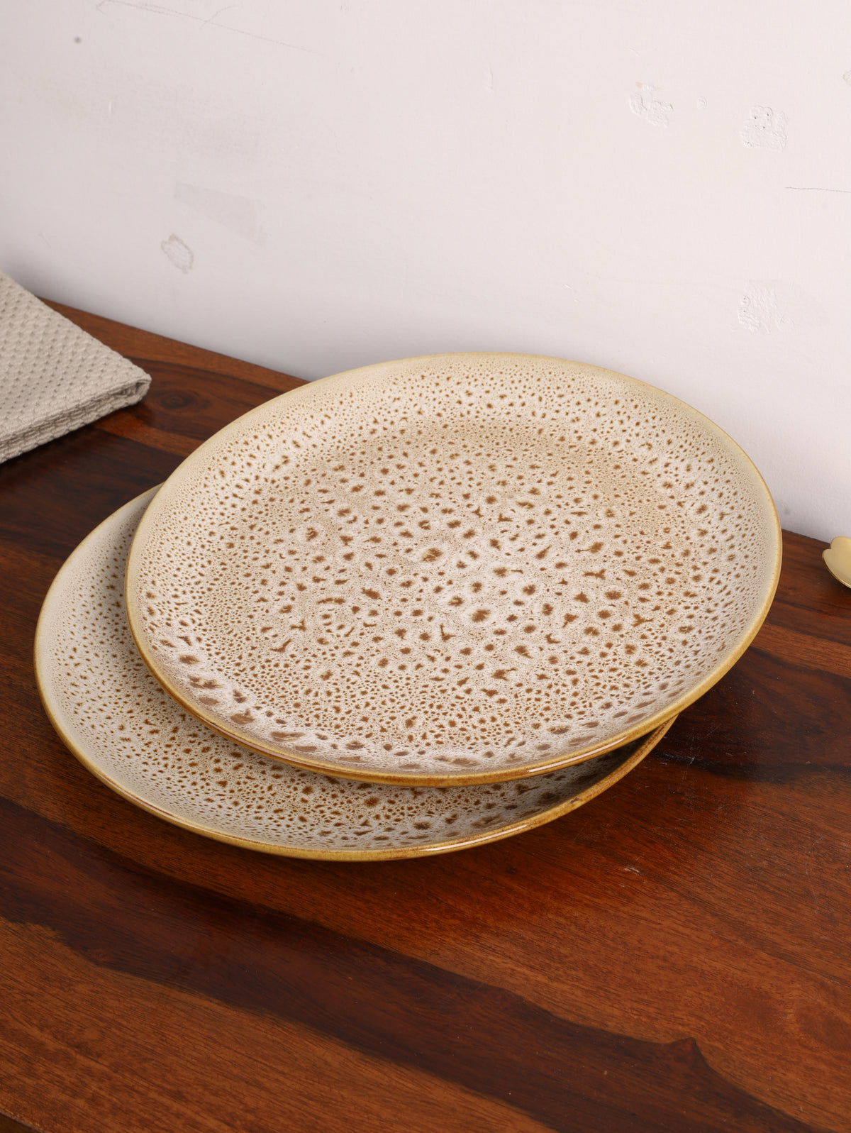 Studio Pottery Ceramic Dinner Plate Set of 2
