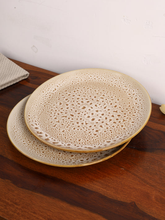 Studio Pottery Ceramic Dinner Plate Set of 2