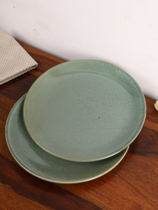 Studio Pottery Ceramic Dinner Plate Set of 2