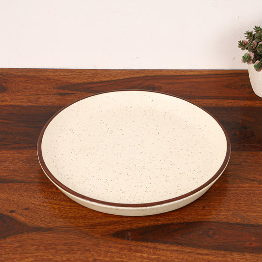 Cream Grainy ceramic dinner plate