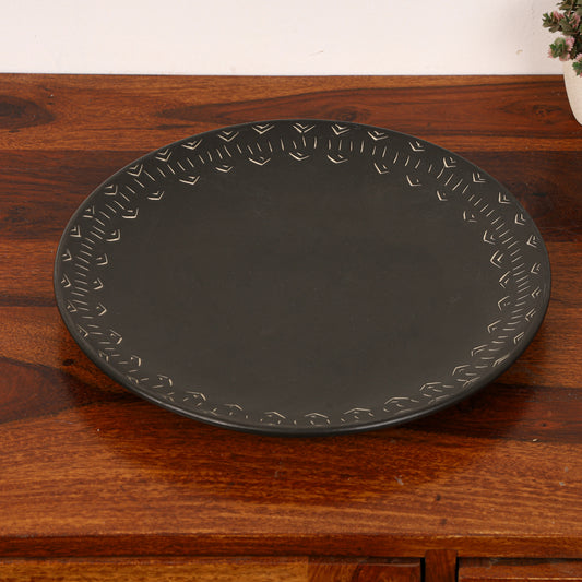 Black  boho dinner plate
