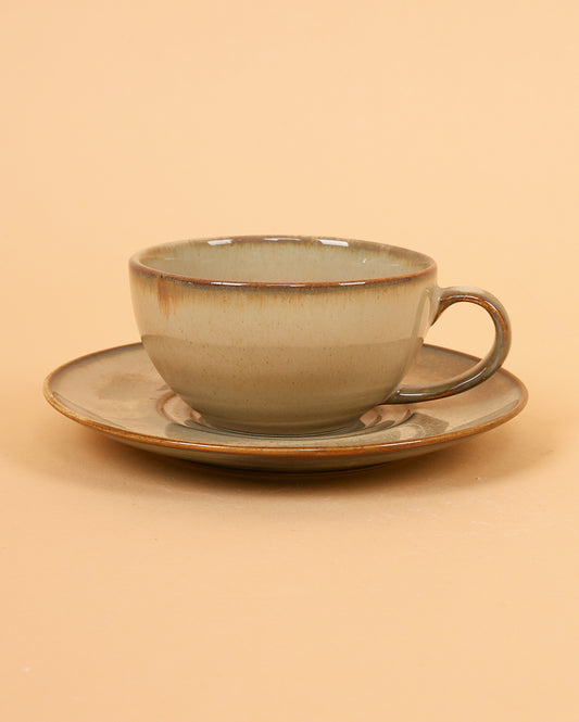 Mousse Ceramic Porcelain cup and plate ( Chip resistant and Microwave Safe )