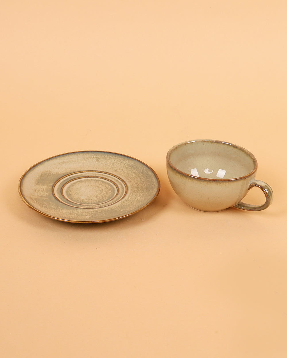 Mousse Ceramic Porcelain cup and plate ( Chip resistant and Microwave Safe )