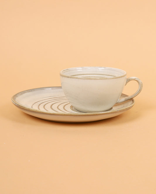 The vintage snow cappuccino Ceramic Porcelain Cup and Saucer