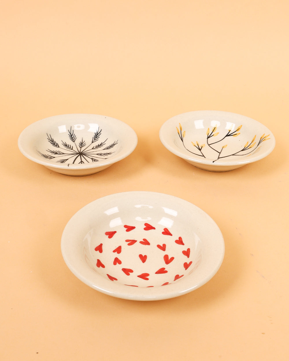 Love and flora Ceramic pasta plates ( Microwave Safe )