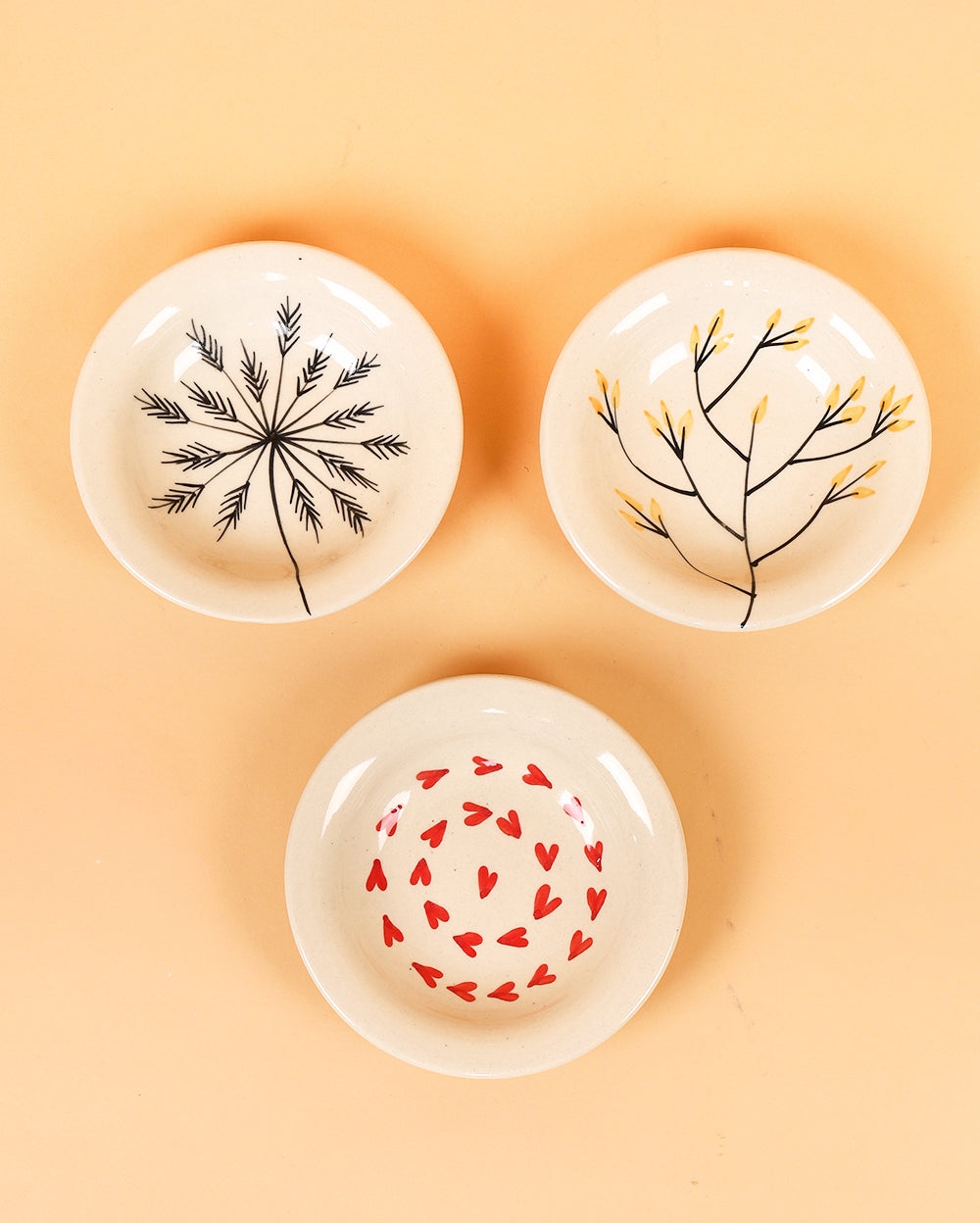 Love and flora Ceramic pasta plates ( Microwave Safe )