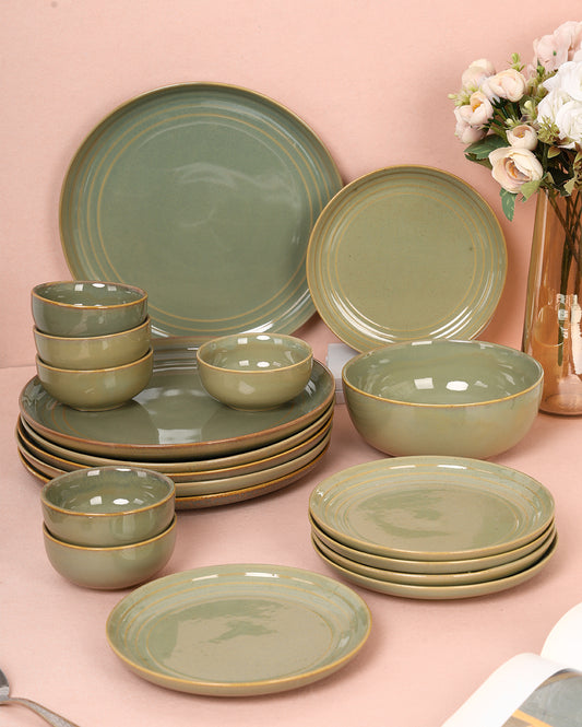 Beans greens Porcelain dinner set ( Chip Resistant )