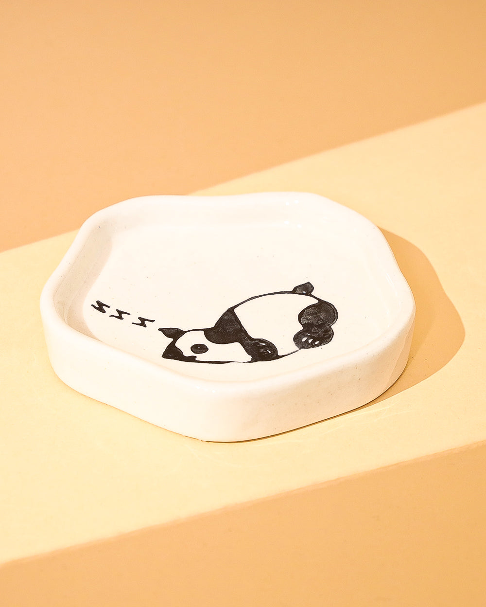 Small Ceramic panda dessert plate Set of 2 - 4.8 inch