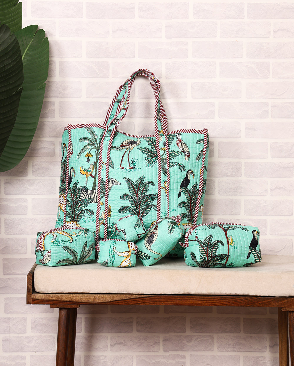 Green palm bag