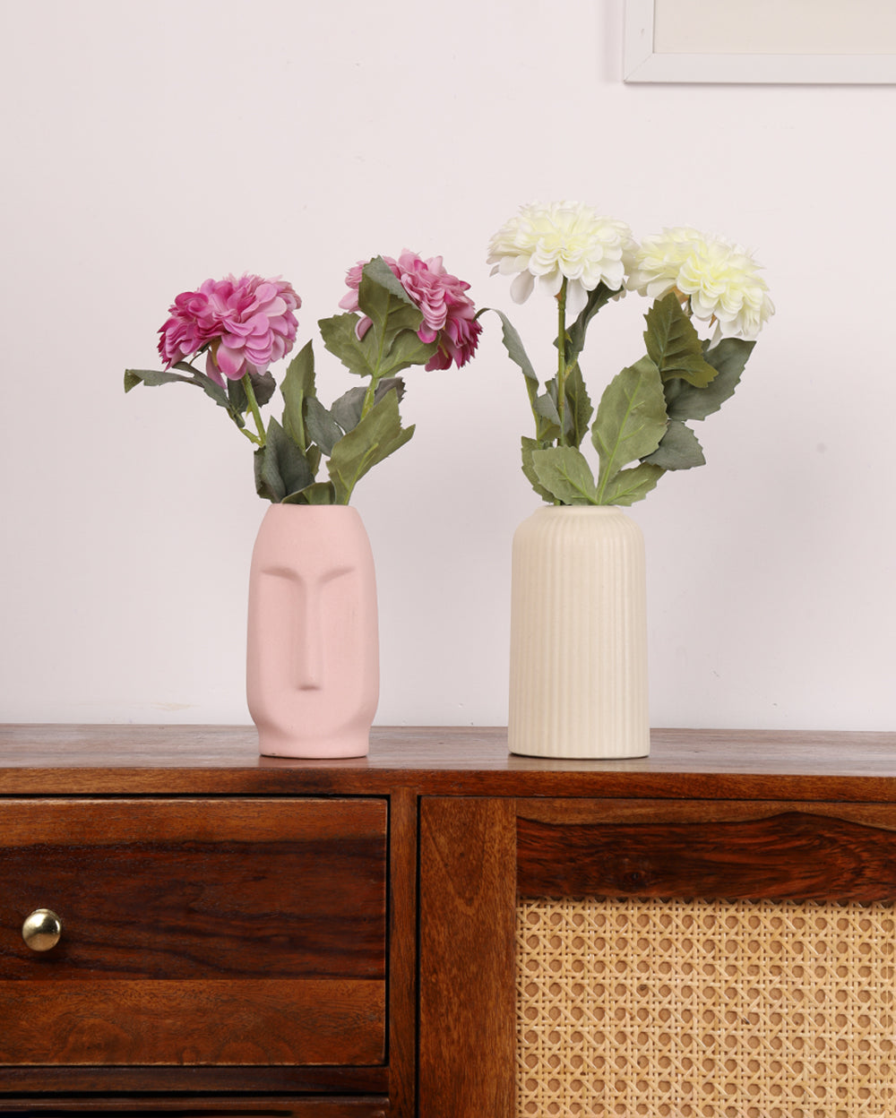 Studio Pottery Ceramic Vase Set of 2