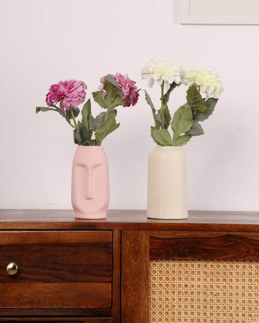 Studio Pottery Ceramic Vase Set of 2
