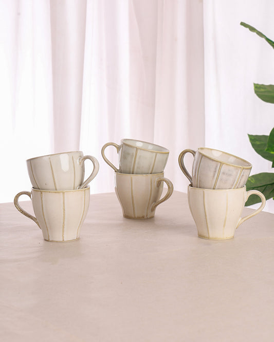Porcelain Ceramic Tea Cup Set of 6