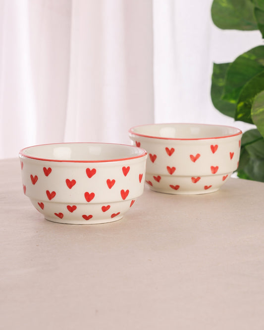 Hand-Painted  Aesthetic Heart Bowl – 4 inch inch
