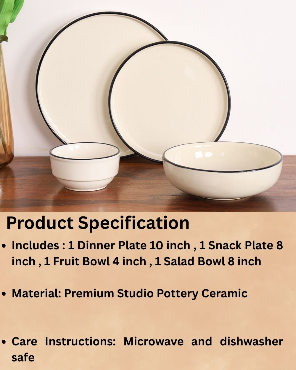Studio Pottery Breakfast Set 4 Pcs