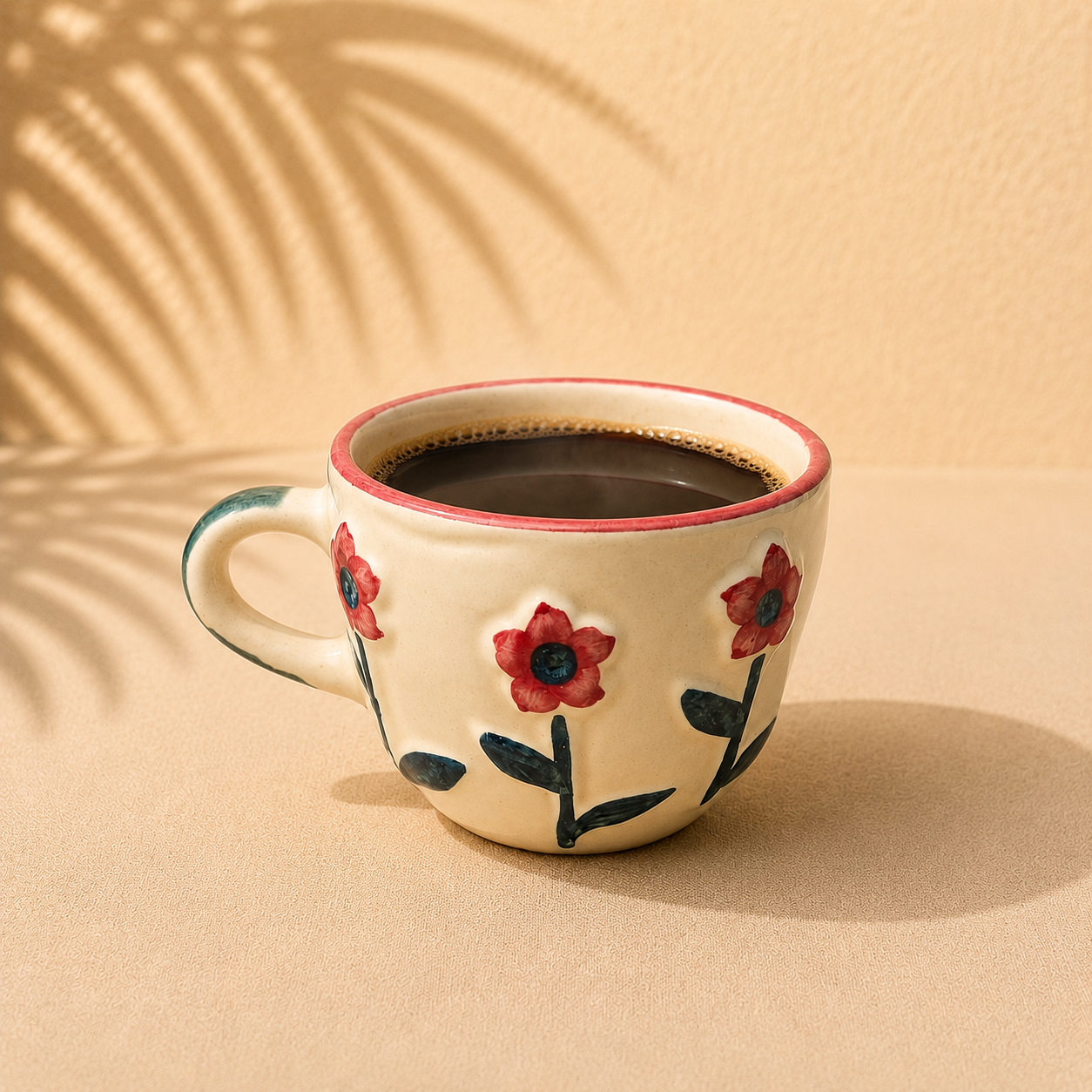 Studio Pottery Hand - Painted Ceramic Mug