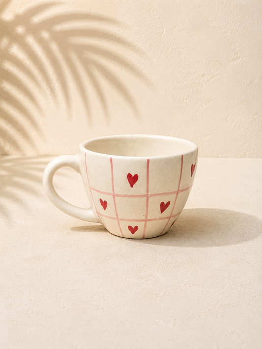 Studio Pottery Hand - Painted Ceramic Cup