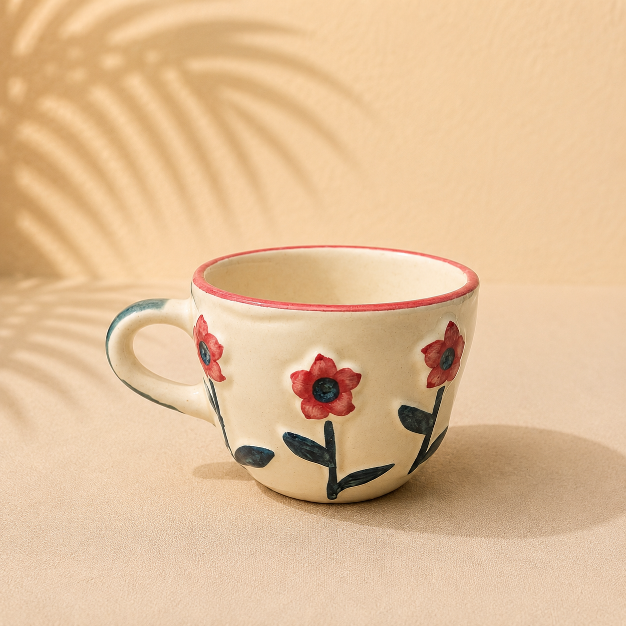 Studio Pottery Hand - Painted Ceramic Mug