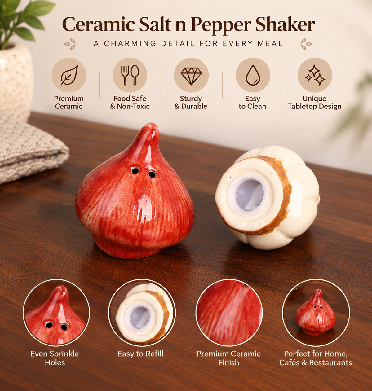 Ceramic Salt And Pepper Shaker