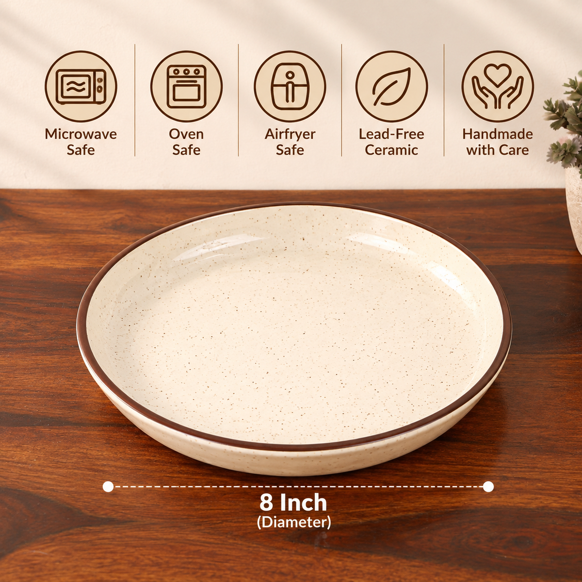 Cream Grainy ceramic dinner plate
