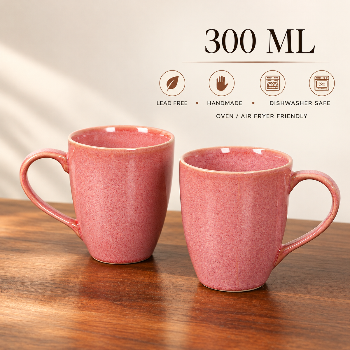 Baby pink coffee cups gift set