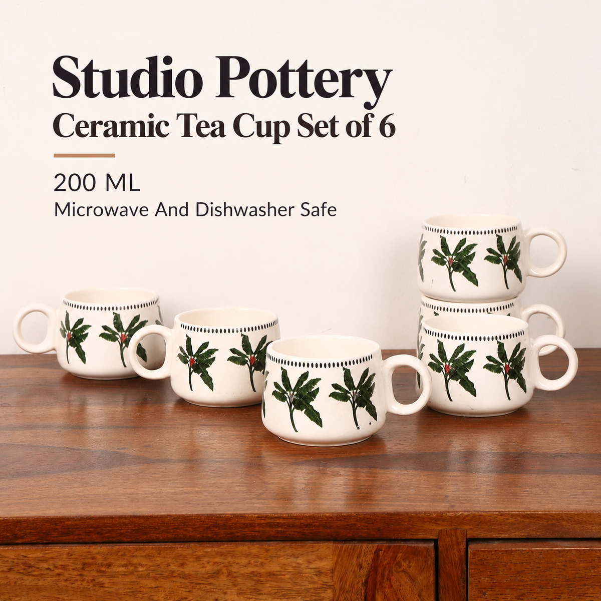 Coconut Grove Tea Cups (Set of 6)
