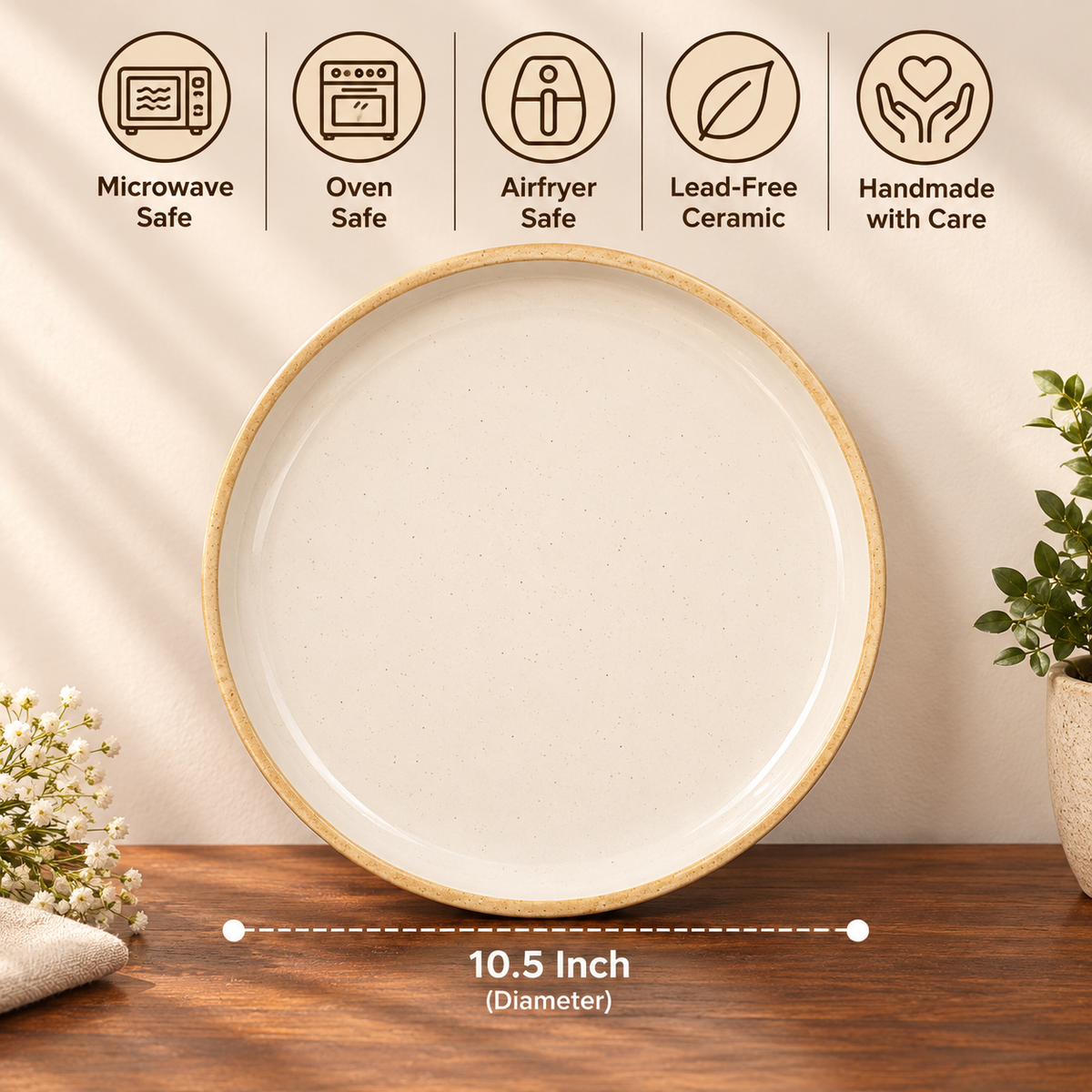Cream ceramic plate