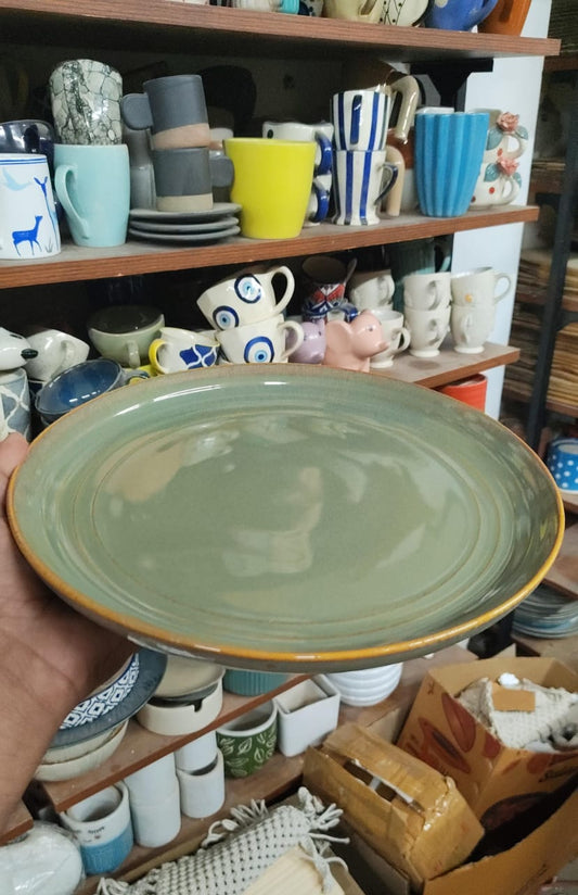 glaze green porcelain dinner plate 10 inch