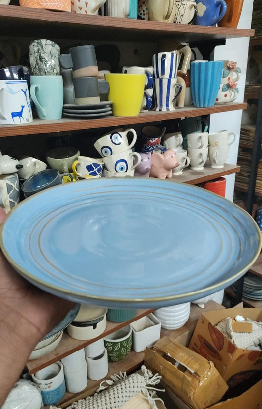 powder blue porcelain dinner plate 10 inch