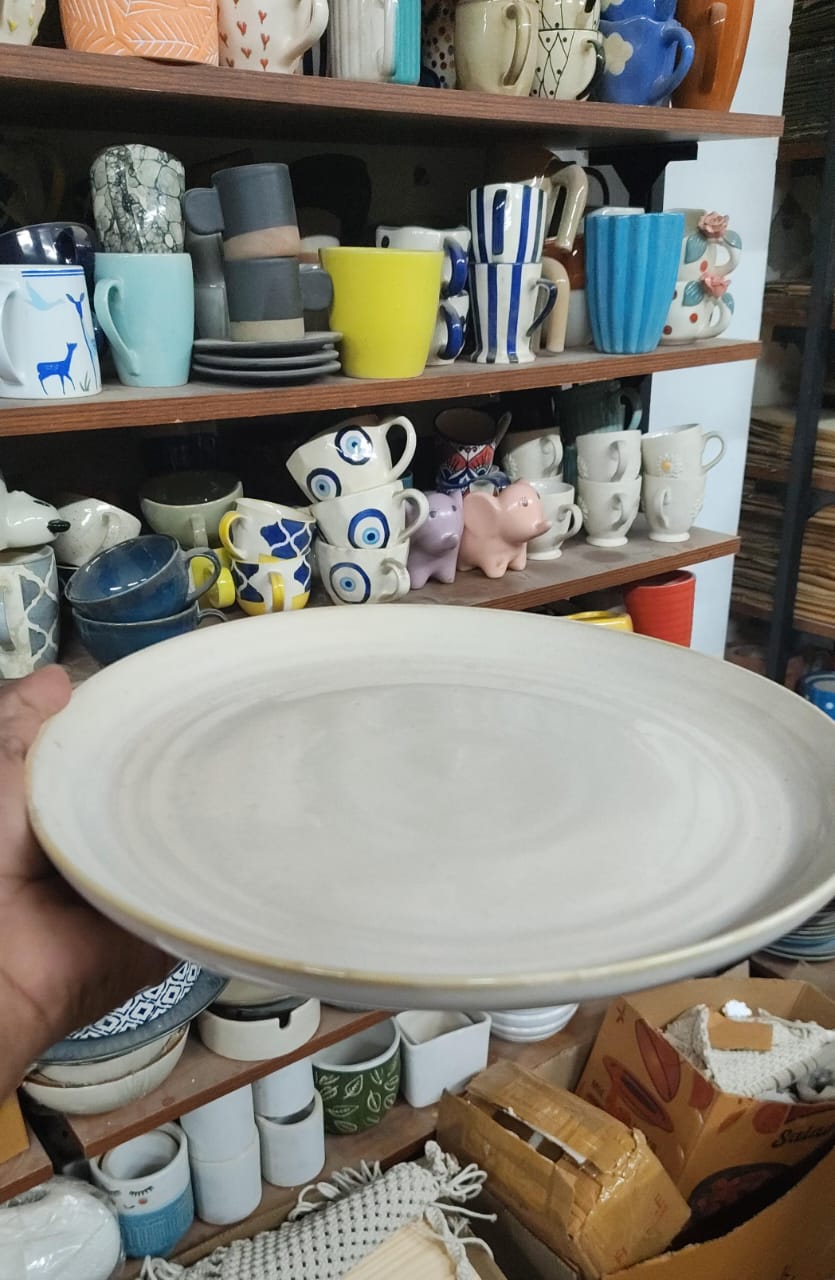 White porcelain dinner plate 10 inch