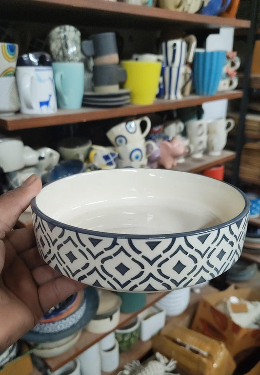 Grey flat bowl 5.5 inch