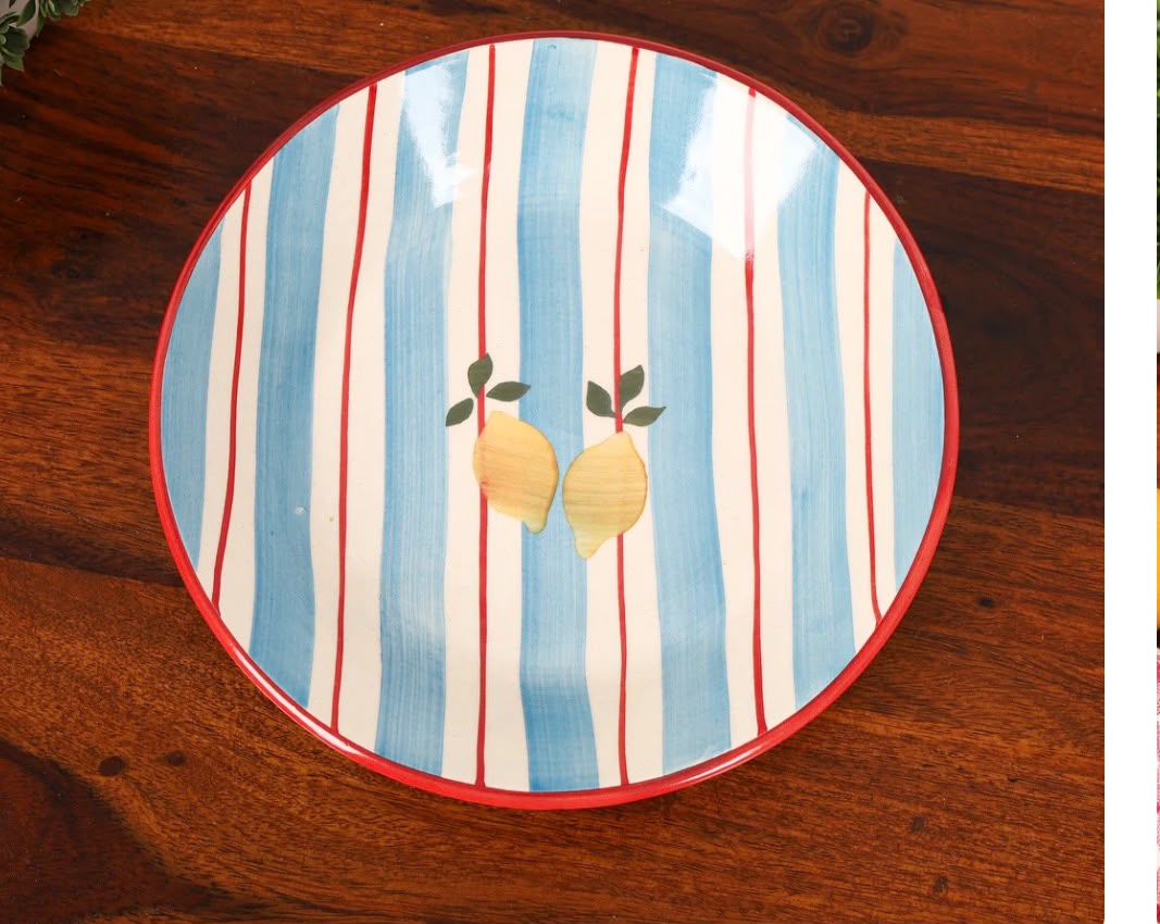 Happy lemon pasta plate gift set