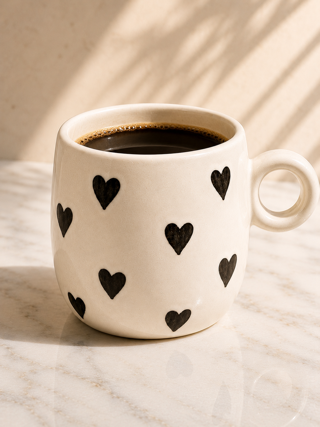 Classic Black Heart Mug ( 280 Ml )