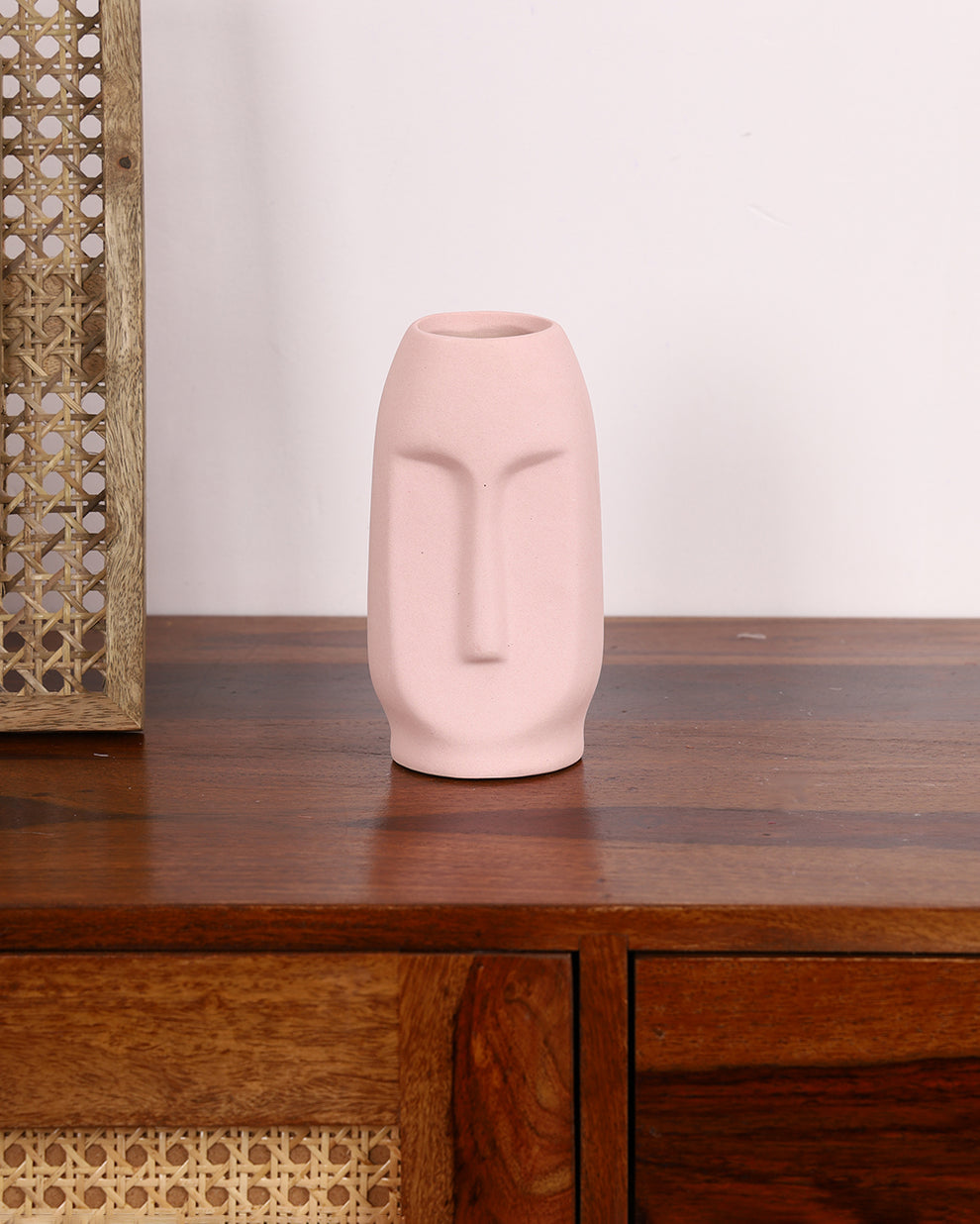 Studio Pottery Ceramic Face Vase - 6 inch