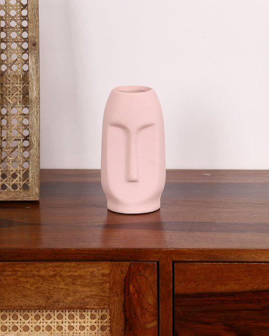 Studio Pottery Ceramic Face Vase - 6 inch